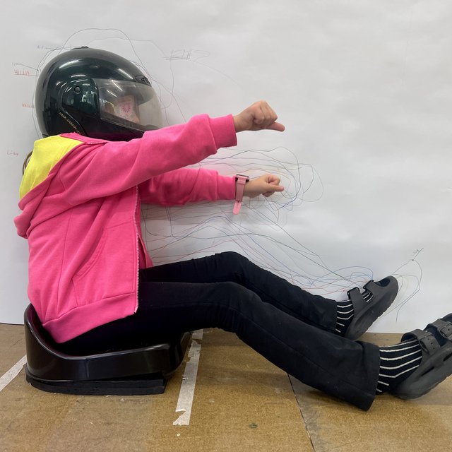 Testsitzen Solar-Go-Kart.